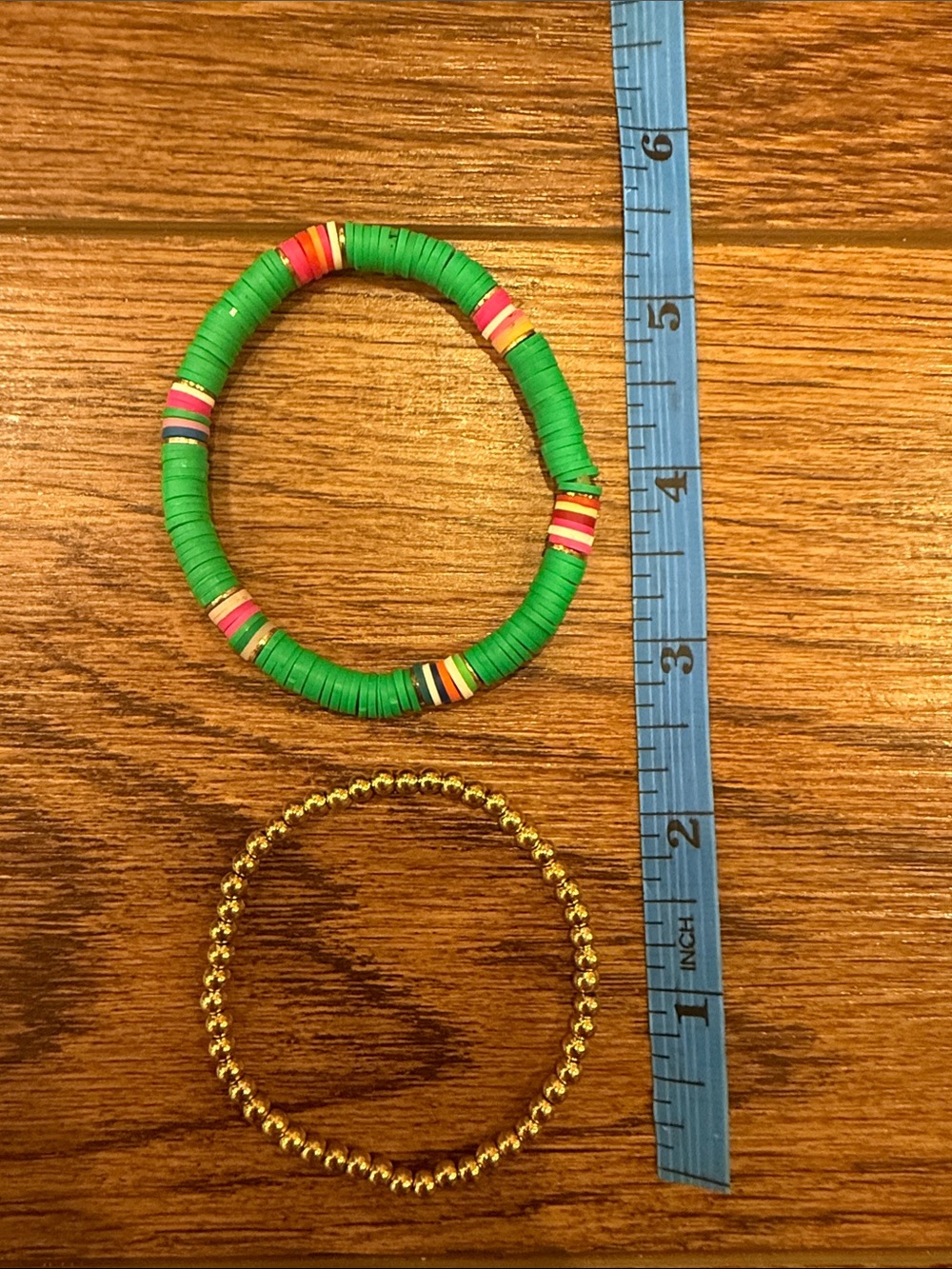 Plunder Green and Gold Disc & Bead Bracelet Set - Picture 2 of 2